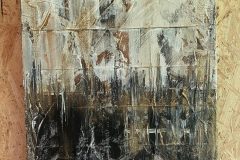 ohne Titel - Acryl, Strukturpaste, Rettungsdecke auf Leinwand - 40x50