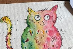 Katze Aquarell -  Vorlage Happy Painting - verkauft