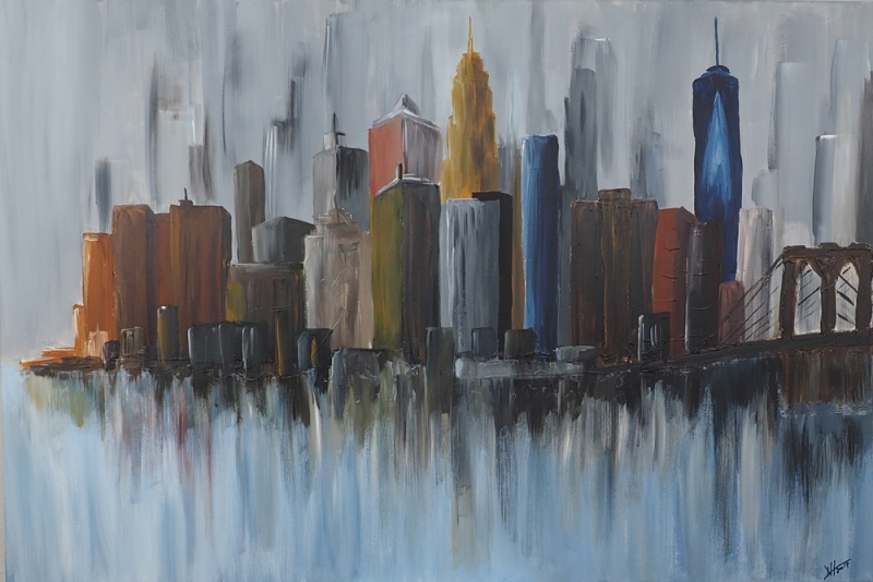 New York City Skyline - Acryl auf Leinwand - 80x120 - verkauft