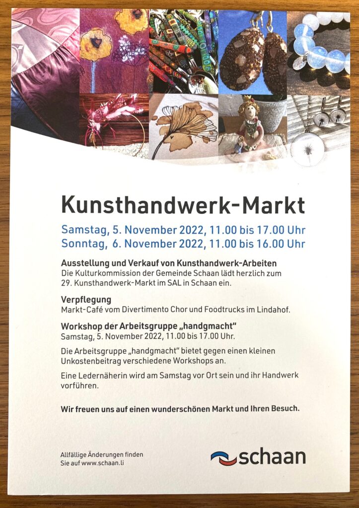 Markt in Schaan November 2022 - Flyer